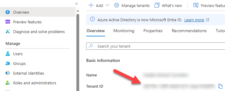 Entra ID Tenant ID