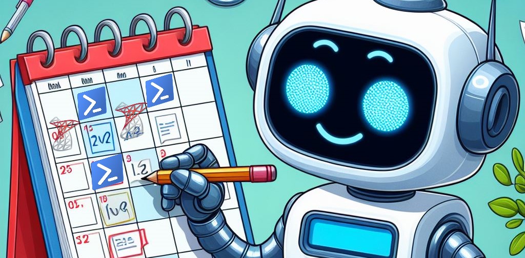 Robot writing on a calendar